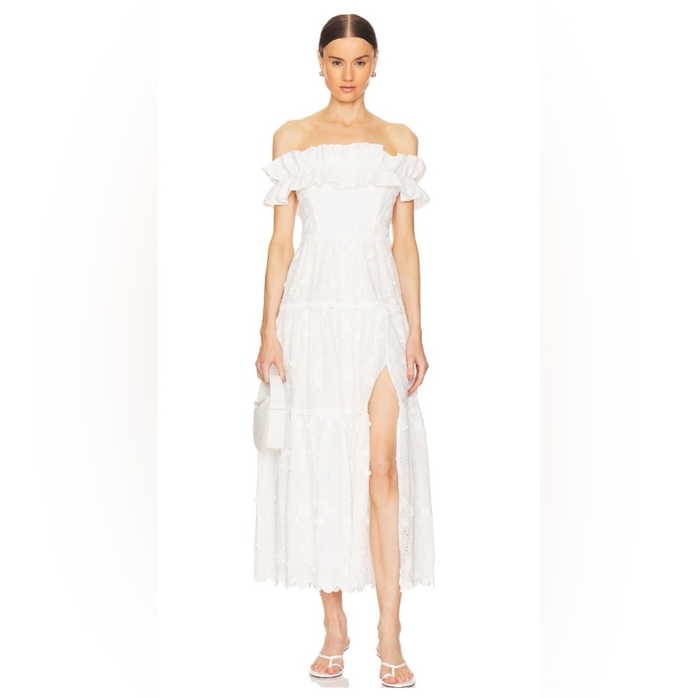 Astr White Lace Maxi Dress